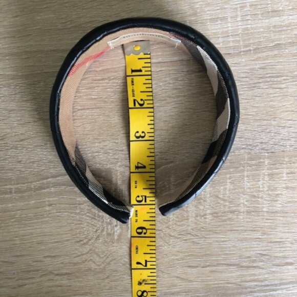 Burberry Black Quilted Leather Headband with Vintage Check Lining main image 6